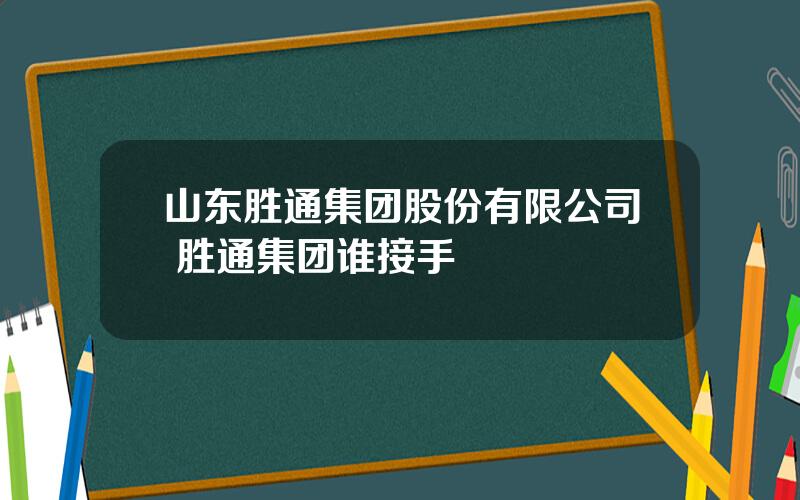 山东胜通集团股份有限公司 胜通集团谁接手